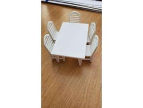 dollhouse table chairs 3d print model - Mito3D