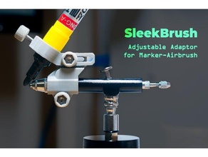 sleekbrush adjustable adaptor marker-airbrush airbrush marker holder painting 3d print model - Mito3D