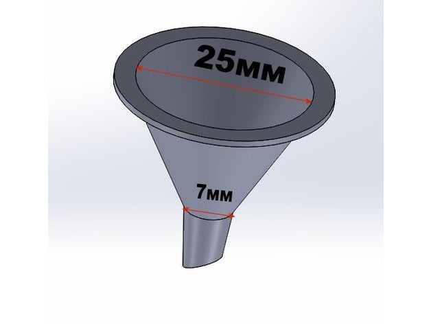 mini funnel 5-7mm small 3D print model - Mito3D