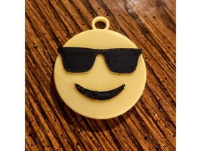 sunglasses emoji pendant keychain emojis keychains necklace pendants printable 3d print model - Mito3D