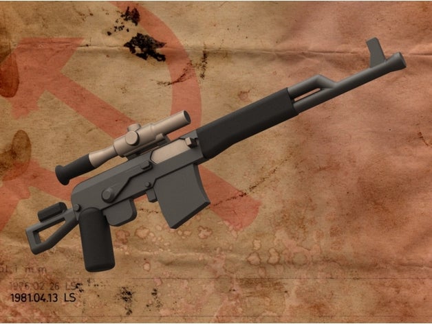 svd-s sniper rifle lego minifigures army dragunov svd gun guns compatible minifig minifigure miniature soldier weapon 3D print model - Mito3D