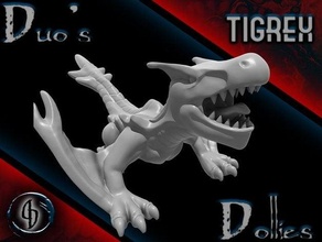 Chibi Tigrex minyatür canavar avcı 3d print model - Mito3D