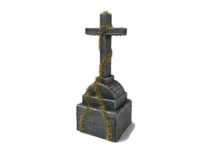large cross gravestone headstone cemetery graveyard scatter terrain dnd pathfinder 3d print model - Mito3D
