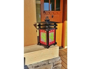 shoji all'aperto lanterna antico artigiano artistico fricchettone giapponese falegnameria lampada guidato luce piccolo lotto solare 3d print model - Mito3D