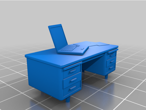 scrivania computer portatile 28mm mobilia gioco guerra terreno 3d print model - Mito3D
