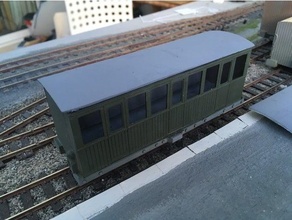 narrow gauge coach 3 class compartments 7mm scale 3d print model - Mito3D