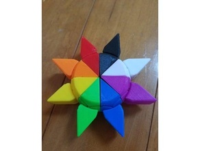solaris tortuoso puzzle Ottagono arcobaleno rubik cubo solare sole 3d print model - Mito3D