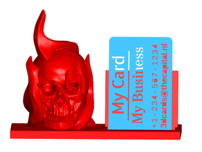 flaming skull business card holder expandable holders office organization 3d print model - Mito3D