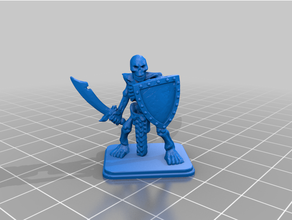 Heldenquest Skelett fortgeschritten Verlies Fantasie Held Suche Miniatur Monster Schild Schwert Untote Kriegs Spiele Wargaming Kriegshammer 3d print model - Mito3D