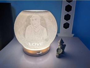 Luna lampada personalizzato pic decorazione vaso 3d print model - Mito3D