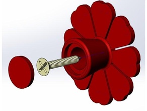 flower hook handle drawer handle hook wall mount 3d print model - Mito3D