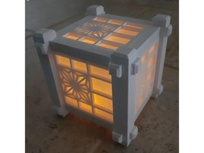 shoji lampada kumiko pannelli guidato candela arredamento Giappone giapponese kakuasa luce ledcandle 3d print model - Mito3D