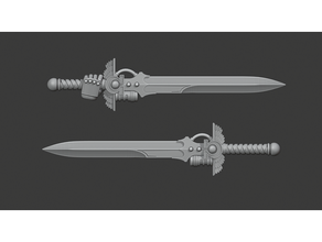 outremer épée puissante mêlée arme Puissance espace Marin marteau guerre 40k 3d print model - Mito3D