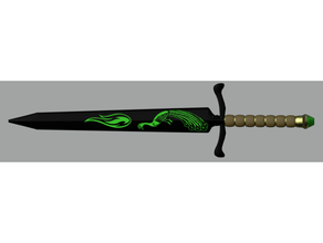 bastard sword jade phoenix battlemage dungeons dragons 3d print model - Mito3D