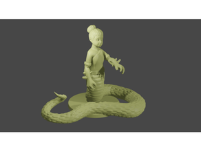 martha serpent Dame dnd figure miniature monstre sculpture table femme 3d print model - Mito3D