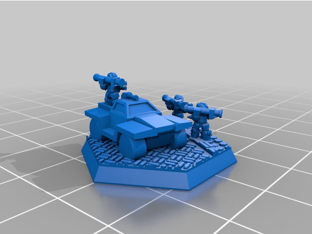 american mecha wheeled infantry 6mm 3D print model - Mito3D