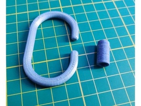shower curtain hook whith lock 3d print model - Mito3D