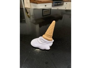 dropped icecream cone dual single color print 3d print model - Mito3D