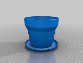 semplice fioriera integrato tazza 3d print model - Mito3D