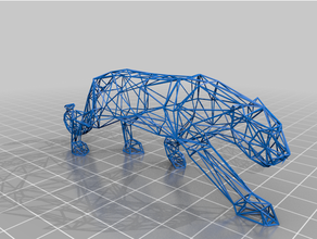 wireframe panter 3d print model - Mito3D