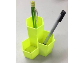 hexagonal caneta suporte 3d print model - Mito3D