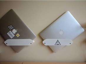 wall mount macbook pc laptop deathly hallows harry potter 3d print model - Mito3D