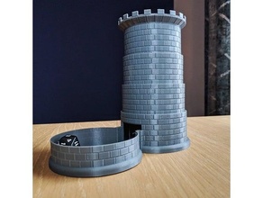 collassabile dado Torre tavola gioco tavolo giochi castello compatto dnd rotante 3d print model - Mito3D