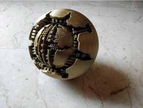 sfera arnaldo pomodoro omaggio arte oro d'oro metallo replica scultura 3d print model - Mito3D