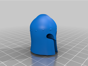 medievale casco arrotondato dagli occhi barbuto personalizzazione carattere miniatura dnd solido armatura timone 3d print model - Mito3D