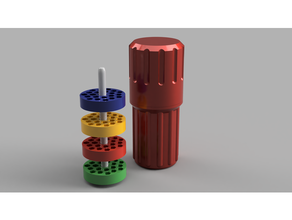 screwdriver bits cylindrical case dagongar remix 3d print model - Mito3D