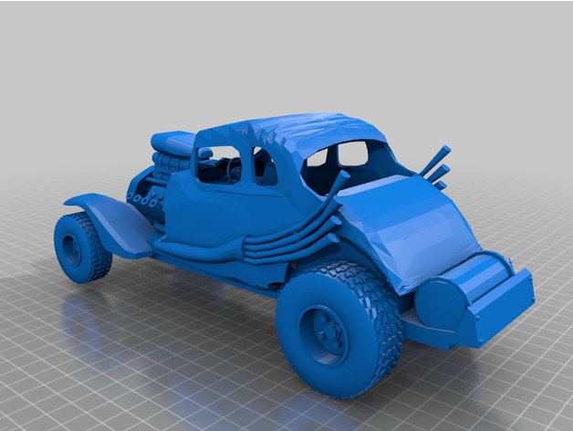 louco max carro vau interceptor Mad Max miniatura 28mm noz voiture 3D print model - Mito3D