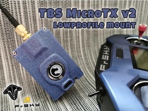 tbs microtx v2 profile bas frsky xlite adaptateur feux croisés longue gamme aventure profil monter opentx taranis x9lite 3d print model - Mito3D