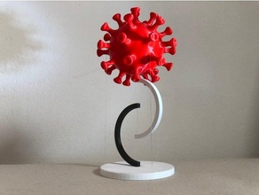 floating virus corona tensegrity 3d print model - Mito3D