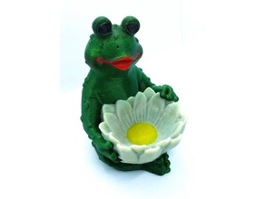 frog flower bowl - multi-material mmu version animal decoration garden lilypad multicolor multimaterial smile 3d print model - Mito3D