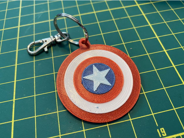 captain america shield keychain 3d keychains marvel 3D print model - Mito3D
