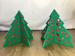 card christmas tres tree 3d print model - Mito3D