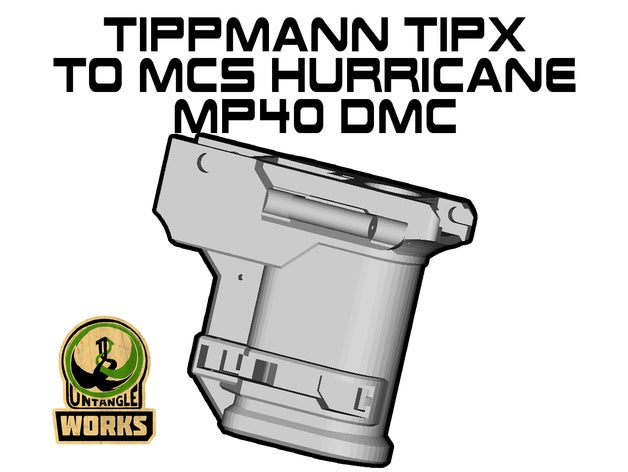 tippmann tipx mcs hurricane adapter mp40 edition dmc magfed paintball 3D print model - Mito3D