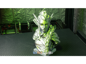 elf archer bust support free remix 3d print model - Mito3D