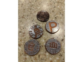 paladin game penny slug coins boardgame boardgames coin token 3d print model - Mito3D