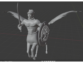 planícies centauro druida cimitarra escudo selim Pegasus masmorras dragões 3d print model - Mito3D