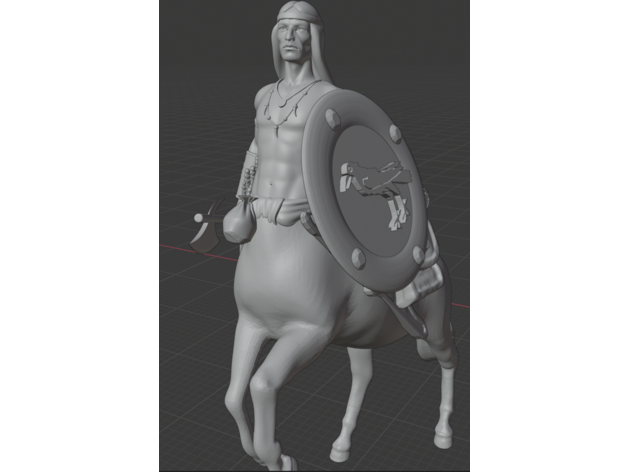 plains centaur great raven tribe tomahawk shield dungeons dragons 3D print model - Mito3D