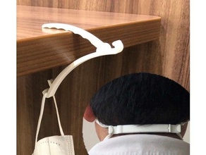 orecchio risparmiatore tavolo maschera gancio covid 19 appendiabiti chirurgico 3d print model - Mito3D