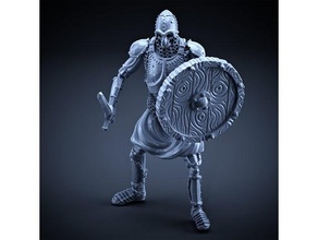 skeleton - heavy infantry sword + shield idle pose boardgame boardgames dnd miniature miniatures rpg tabletop gaming 3d print model - Mito3D