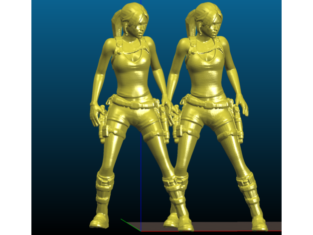 lara croft - remix smoothed hollowed 6 inch 375 scales action figure figurine high poly sla 3D print model - Mito3D