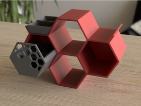 hex shelf drawer unit 3d print model - Mito3D