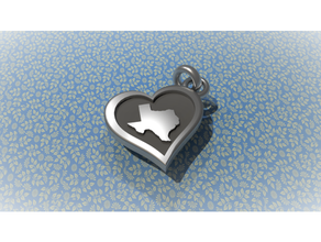texas jewelery charm mexico bonus heart jewelry 3d print model - Mito3D