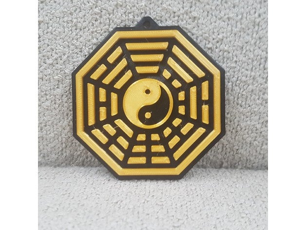 Bagua crença Oriental religião símbolo taoísmo trigramas 3D print model - Mito3D