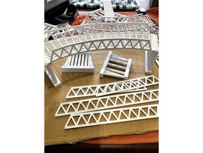 n-scale concrete steel truss bridge - tracks model trains scale n-guage 3d print model - Mito3D