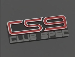 subaru wrx cs9 club Especificaciones Insignia cursiva 3d print model - Mito3D