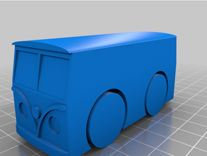 vw microbus toy car bus box wheels crappy disaster fun terrible design toycar turning ugly useless yay 3d print model - Mito3D